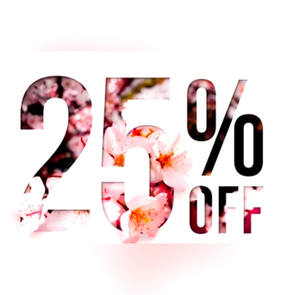 This weekend only everything in my closet is 25% off. Ends Sun May 21st 11:59 PM